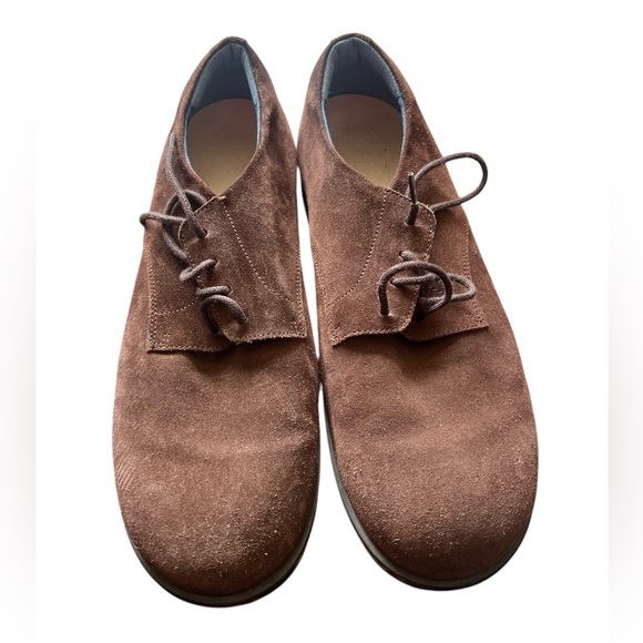 BIRKENSTOCK JAREN BROWN SUEDE LACE UP OXFORDS SHOES size 41 - Picture 1 of 6